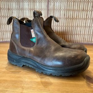 Steel Toe CSA Blundstone Boots in rustic waxy brown